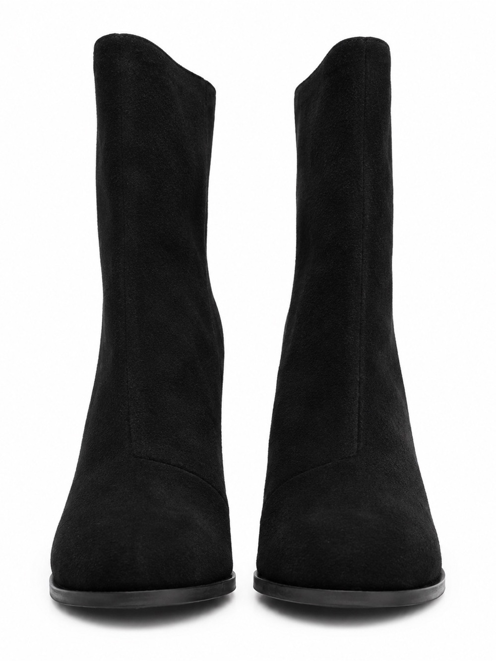 Black Faux Suede High Heel Ankle Boots - Womens 10 - Picture 2 of 5